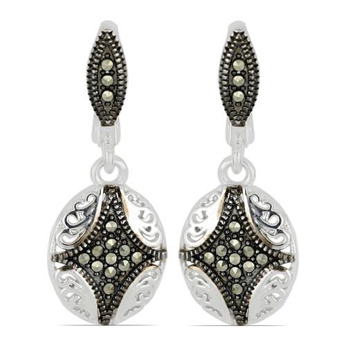 BUY AUSTRIAN MARCASITE GEMSTONE UNIQUE EARRINGS IN 925 SILVER